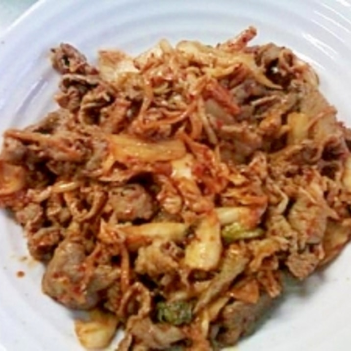 夏に!実は豚よりよく合います、牛肉キムチ炒め。